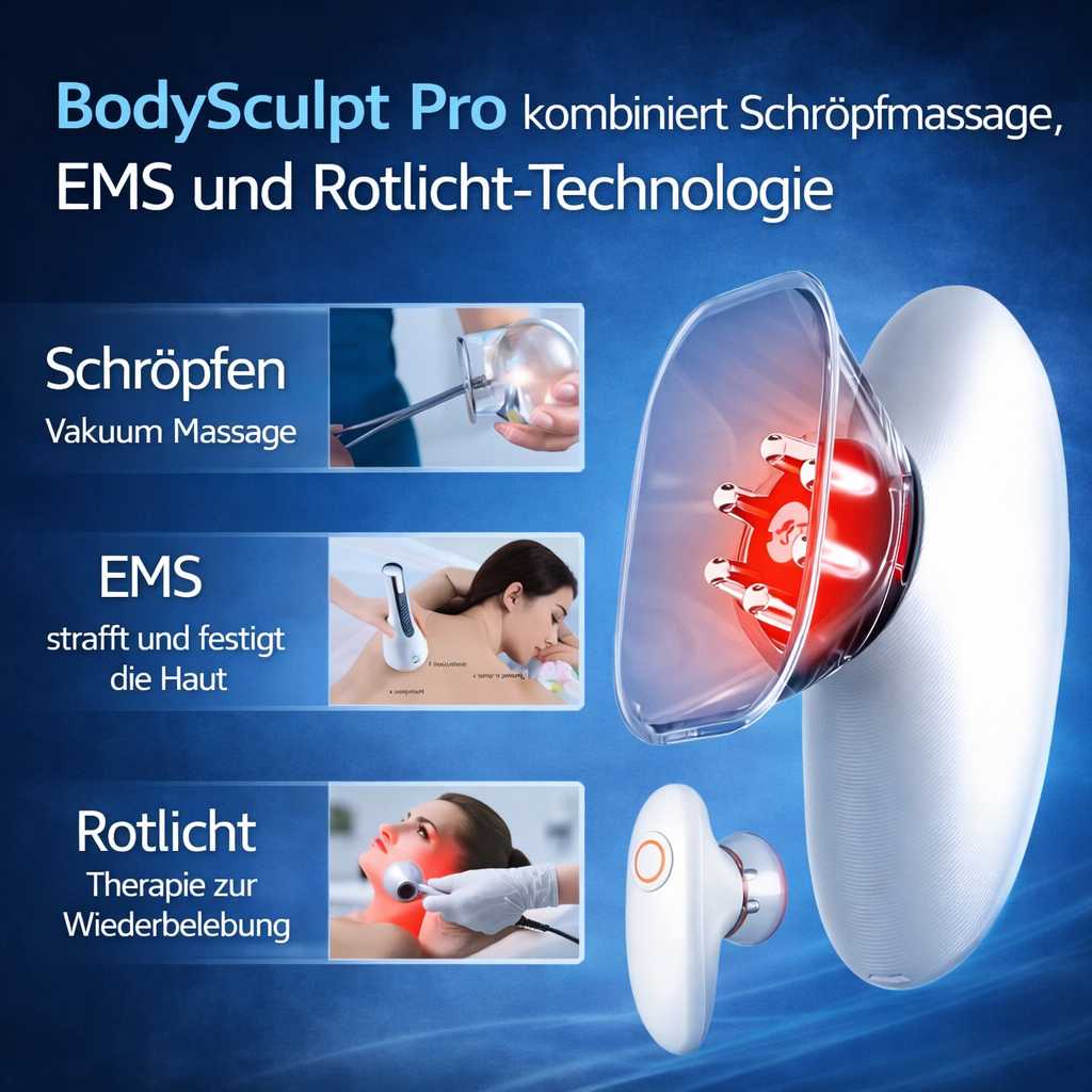 BodySculpt Pro™ 3-in-1 Anti-Cellulite Gerät mit Vakuum & Rotlicht