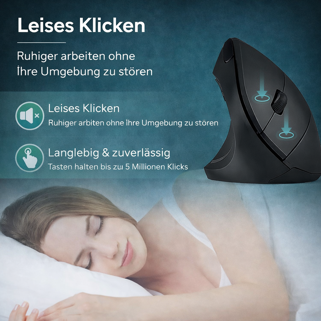 ErgoGlide™ Ergonomische Vertikal-Maus – natürliche Handhaltung gegen RSI & Handgelenkbelastung