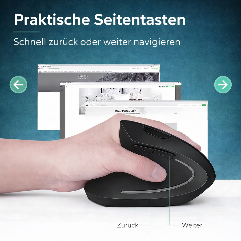 ErgoGlide™ Ergonomische Vertikal-Maus – natürliche Handhaltung gegen RSI & Handgelenkbelastung