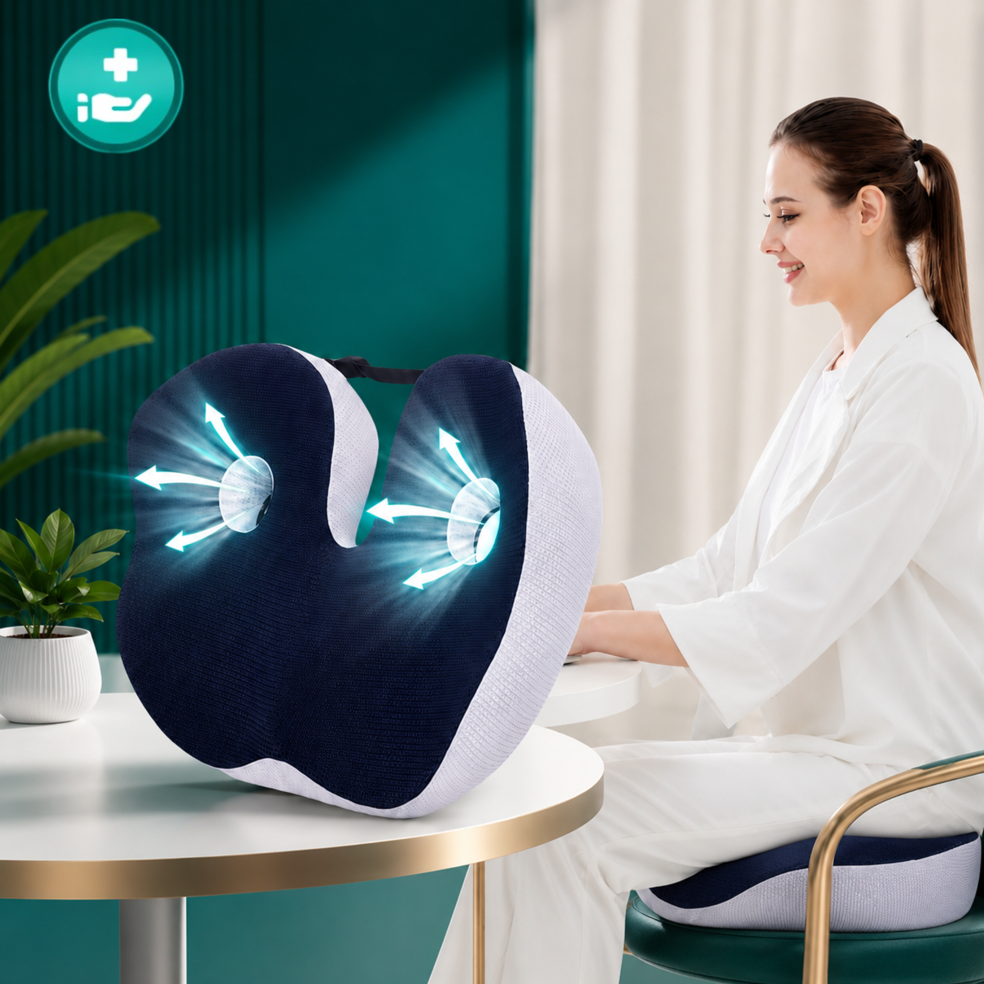 LendenWohl™ Ergonomisches Rückenkissen – Lendenstützkissen mit Memory-Schaum für Büro, Auto & Zuhause
