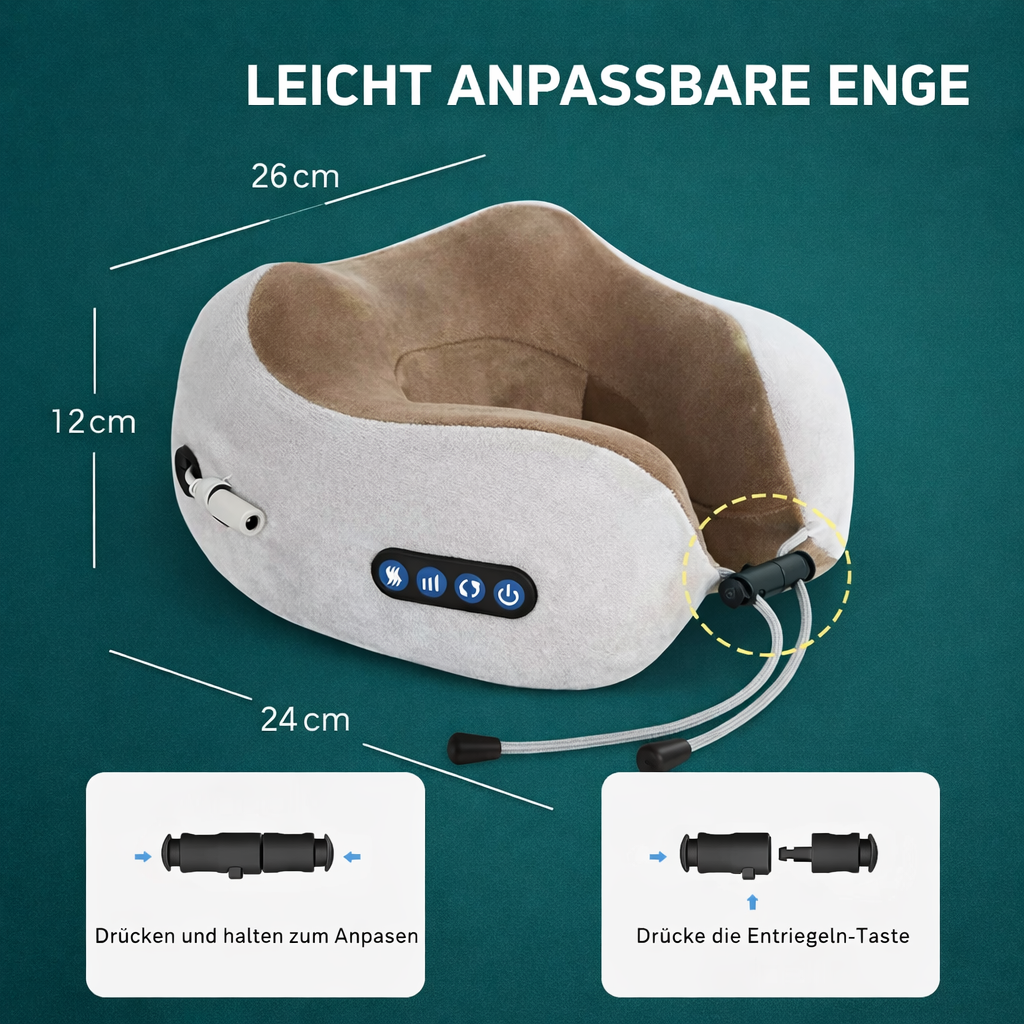 NeckFlow™ gegen Nackenschmerzen – Elektrisches Massage Nackenkissen mit Wärme