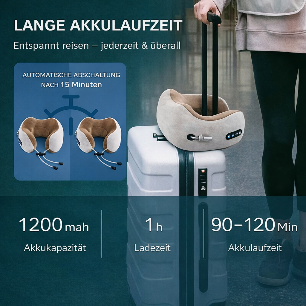 NeckFlow™ gegen Nackenschmerzen – Elektrisches Massage Nackenkissen mit Wärme